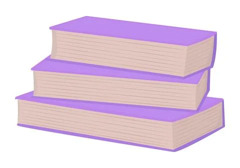 Stack of three purple books Stock Illustration