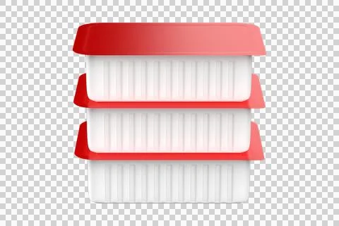 Stack of three red and white scrub brushes Stock Illustration