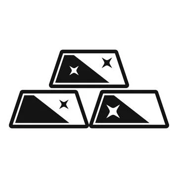 Stack of three shiny gold bars icon representing wealth and investment Illustrazione stock