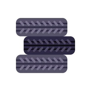 Stack of three tires for car repairing presenting tread pattern Stock Illustration