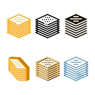 Stack of tiles icon styleset vector outline 库存插图