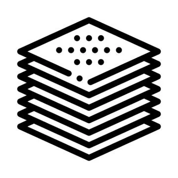 Stack of tiles icon vector outline illustration Stock Illustration