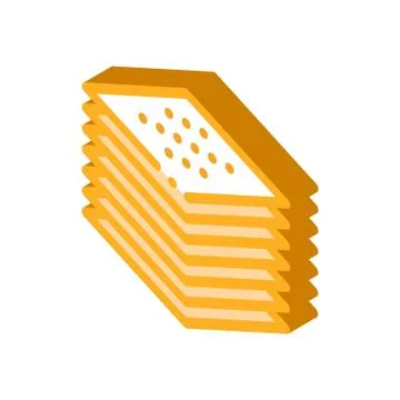 Stack of tiles isometric icon vector illustration Stock Illustration