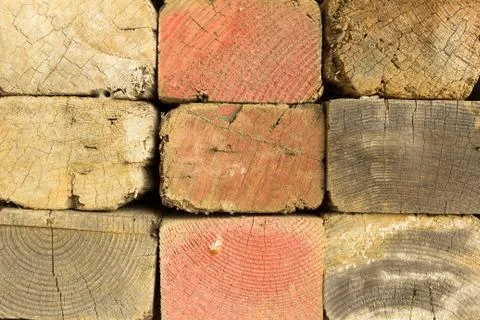 Stack of timber with nine planks 写真素材