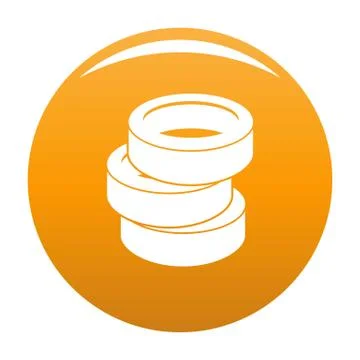 Stack of tire icon vector orange 스톡 일러스트