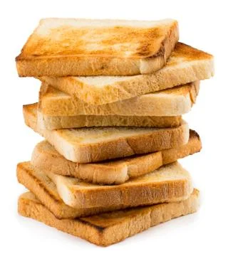 Stack of toast Bread isolated on white background Stock Photos