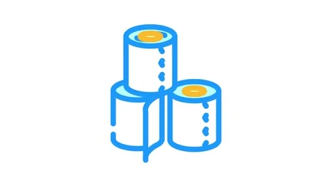 Stack toilet paper color icon animation Video stock 327256779