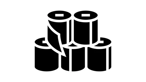 Stack toilet paper glyph icon animation Video stock 326142900