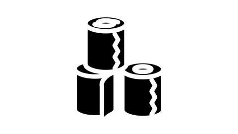 Stack toilet paper glyph icon animation Video stock 326729912
