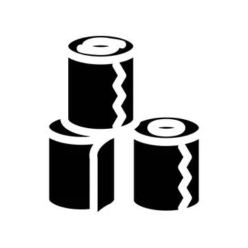 Stack toilet paper glyph icon vector illustration Illustrazione stock