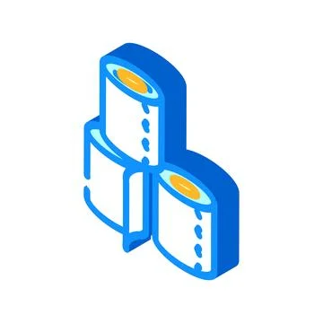 Stack toilet paper isometric icon vector illustration 스톡 일러스트