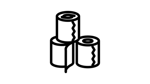 Stack toilet paper line icon animation Stock Footage 326748528