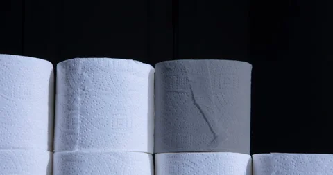 Stack of toilet paper rolls Stock Footage 127380686