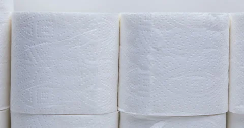 Stack of toilet paper rolls Stock Footage 127381043