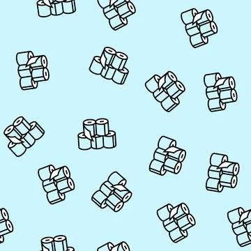 Stack toilet paper vector seamless pattern Stock Illustration