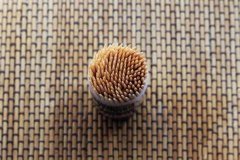 A stack of toothpicks on the mat Stock Photos