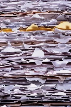 Stack of torn envelopes Foto stock