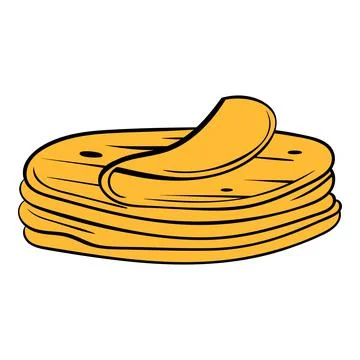 Stack of tortillas icon cartoon Illustrazione stock