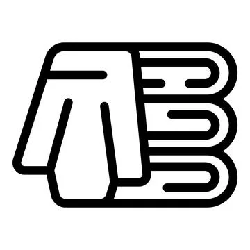 Stack towel icon outline vector. Fabric napkin Stock Illustration