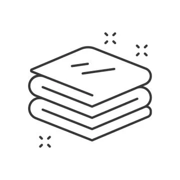 Stack of towels, cleaning service related, outline icon Stockillustratie