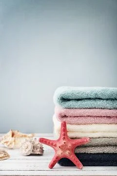 Stack of towels Stock Photos