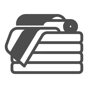 Stack of towels solid icon, interior design concept, stack of folded towels Stock Illustration