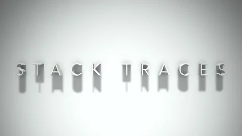 Stack traces 3D title animation white text on a white background Stock Footage 299369591