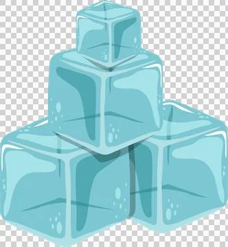 A stack of translucent blue ice cubes, melting and refreshing, perfect for .. Stock Illustration