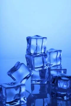 Stack of Transparent Ice Cubes Stock Photos