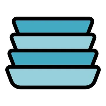 Stack of trays organizing kitchen countertop for baking Stock Illustration
