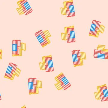 Stack treasure golden vector seamless pattern Stock Illustration