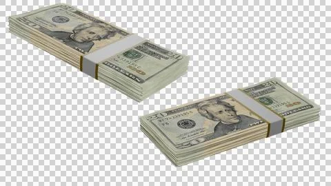 Stack of twenty dollar bills on isolated background Stock Illustration