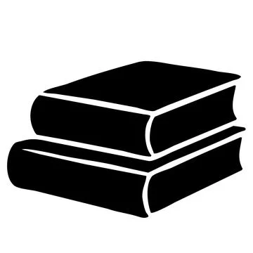 Stack of Two Books Black Silhouette Vector Illustration Stock Illustration