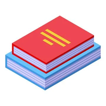 Stack of two books isometric illustration representing education Stock Illustration