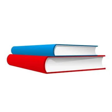 Stack of two books - red and blue books Stock Illustration