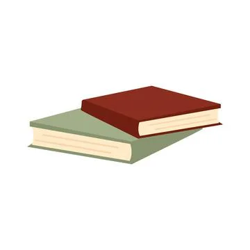 Stack of two books in red and green for study or decor, Vector イラスト素材