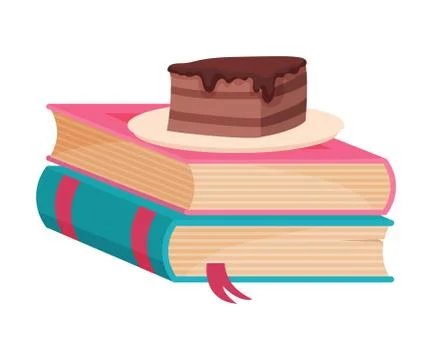 Stack of two books. Vector illustration on a white background. Stock Illustration