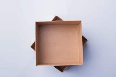Stack of two box pieces, top view. 写真素材