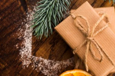 Stack of two holiday gifts Stock Photos