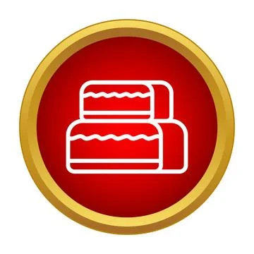 Stack of two tiered cakes icon for celebration Stock Illustration