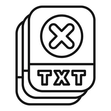 Stack of txt files is showing a delete cross, indicating an error Illustrazione stock