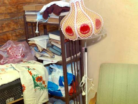 Stack of unnecessary things Stockfoto's