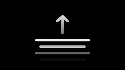 Stack Upload Icon Animation on Black Background. Upload Progress, Preloader.. Stock Illustration