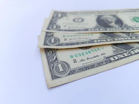 Stack of US 1 dollar banknotes. One dollar. USD banknotes. Business concept. Stock Photos