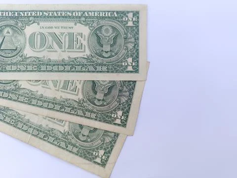 Stack of US 1 dollar bills. One dollar. US banknotes. Business concept. Stock Photos