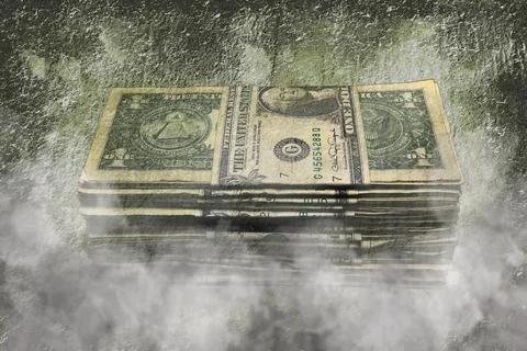 Stack of USA one dollar bill bank notes Stock Photos