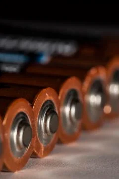 Stack of used batteries Stock Photos