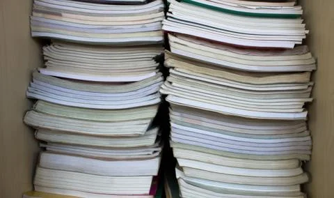 Stack of used books detail Stock Photos