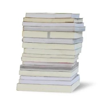 Stack of used books isolated on white, clipping path. Stock Photos