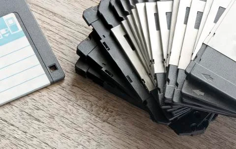 Stack of Used Floppy Diskettes Foto stock